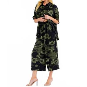 NEW LITTLE SECRET OF MINE short sleeve blouse & elastic waist pockets pants 2-pi